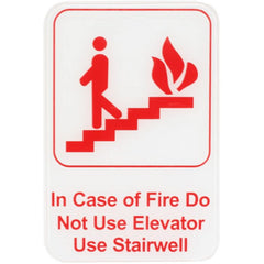 TrueCraftware ? Set of 2- In Case of Fire Do Not Use Sign 6" x 9" with Easy Peel Self-Adhesive Red on White Color- Waterproof Long-Lasting Self Adhesive for Indoor/Outdoor Home or Business Use