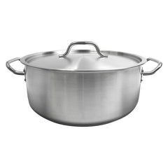 TrueCraftware ? 15 Qt. Stainless Steel Braiser Pot with Encapsulated Base and Cover - Heavy-Duty Brazier Pot Cookware Dishwasher Safe and Oven Safe NSF Certified
