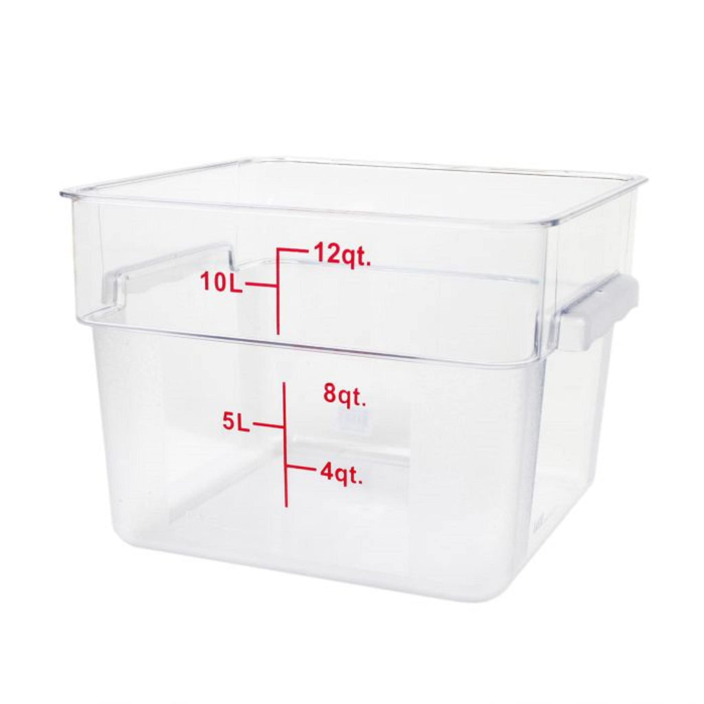TrueCraftware ? 12 Qt. Clear Polycarbonate Square Food Storage Container - Space Saving Food Storage Container Meal Prep Containers Reusable for Kitchen Organization Dishwasher Safe