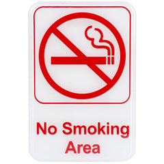 TrueCraftware ? Set of 2- No Smoking Area Sign 6" x 9" with Easy Peel Self-Adhesive Red on White Color- Waterproof Long-Lasting Self Adhesive for Indoor/Outdoor Home or Business Use