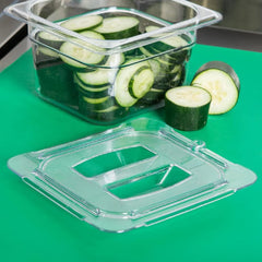 TrueCraftware ? 1/6 Size Polycarbonate Handled Solid Food Pan Lid/Cover Clear Color- Food Pan Cover with Handle Restaurant Commercial Hotel Pan Lid for Fruits Vegetables Beans Corns
