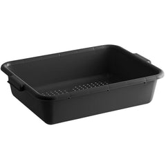 TrueCraftware ? Utility Kitchen Perforated Bus Tub/Drain Box with Handles, 20-1/2" x 15-1/2" x 5", Black Color