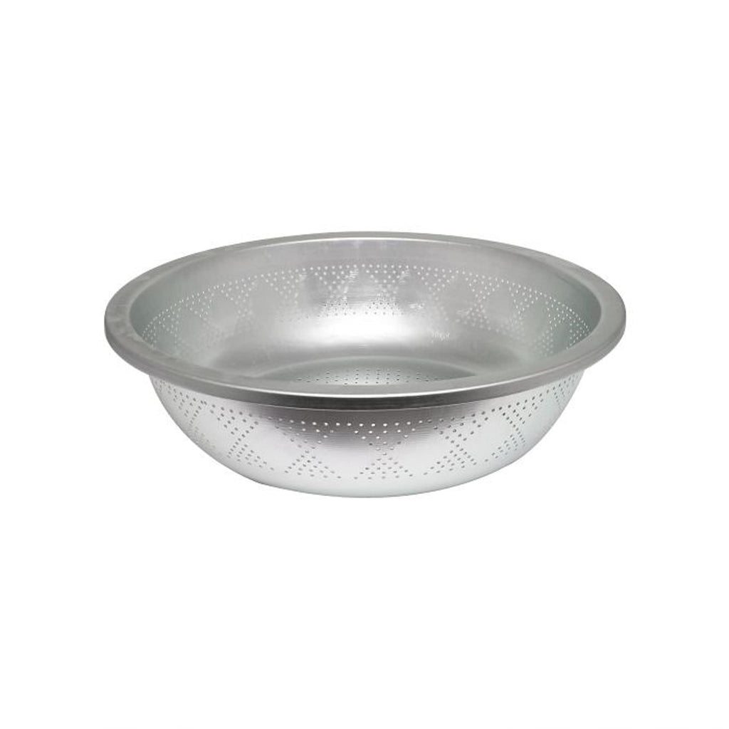 TrueCraftware ? 22 qt. Aluminum Colander with tapered edge, for washing vegetables, fruit and rice and for draining cooked pasta Made in Taiwan