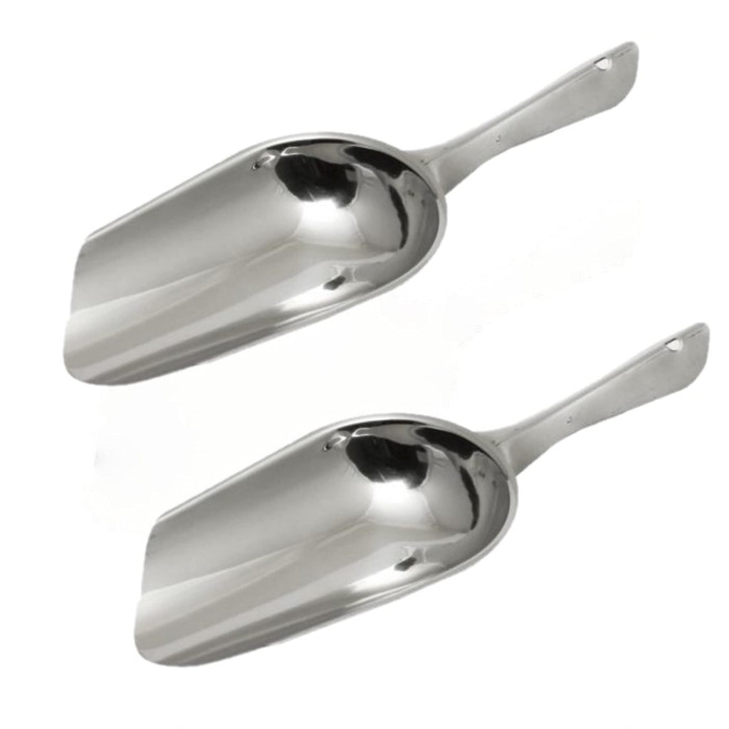 TrueCraftware ? 4 oz Bar Scoop, Set of 2, Stainless Steel, Metal Food Scoops for Kitchen Party Bar Wedding, Durable & Heavy Duty, Dishwasher Safe