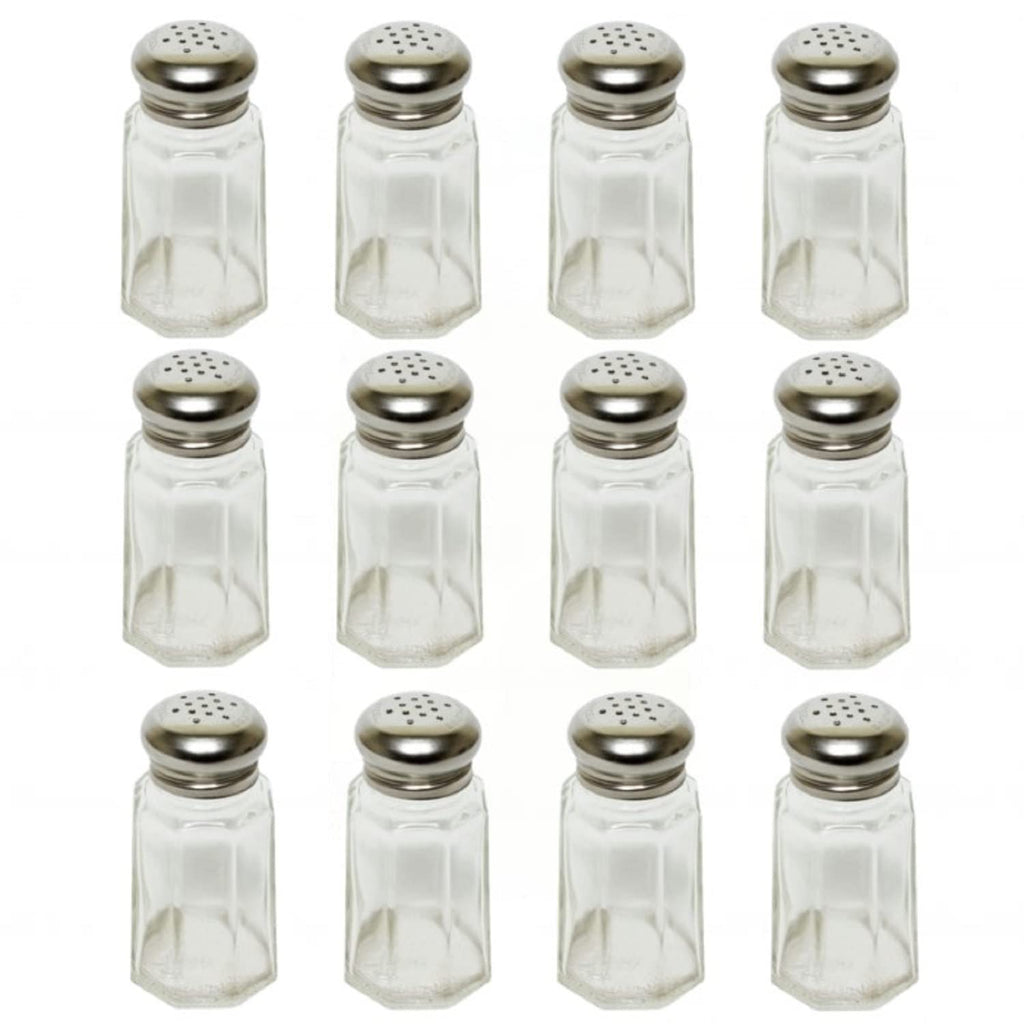 TrueCraftware ? Set of 12 - Stainless Steel 1-1/4 oz. Paneled Spices Shaker - Paneled design Spice Shakers Salt & Pepper Shakers for Kitchen and Restaurants
