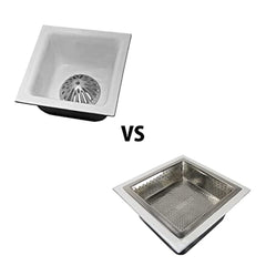 TrueCraftware ? Stainless Steel Floor Sink Basket, Square Screens Strainer, Sink Drain Cover 10? x 10? x 3? - Suitable for Kitchen, Restaurant, Bar, Buffet