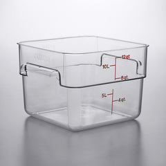 TrueCraftware ? 12 Qt. Clear Polycarbonate Square Food Storage Container - Space Saving Food Storage Container Meal Prep Containers Reusable for Kitchen Organization Dishwasher Safe