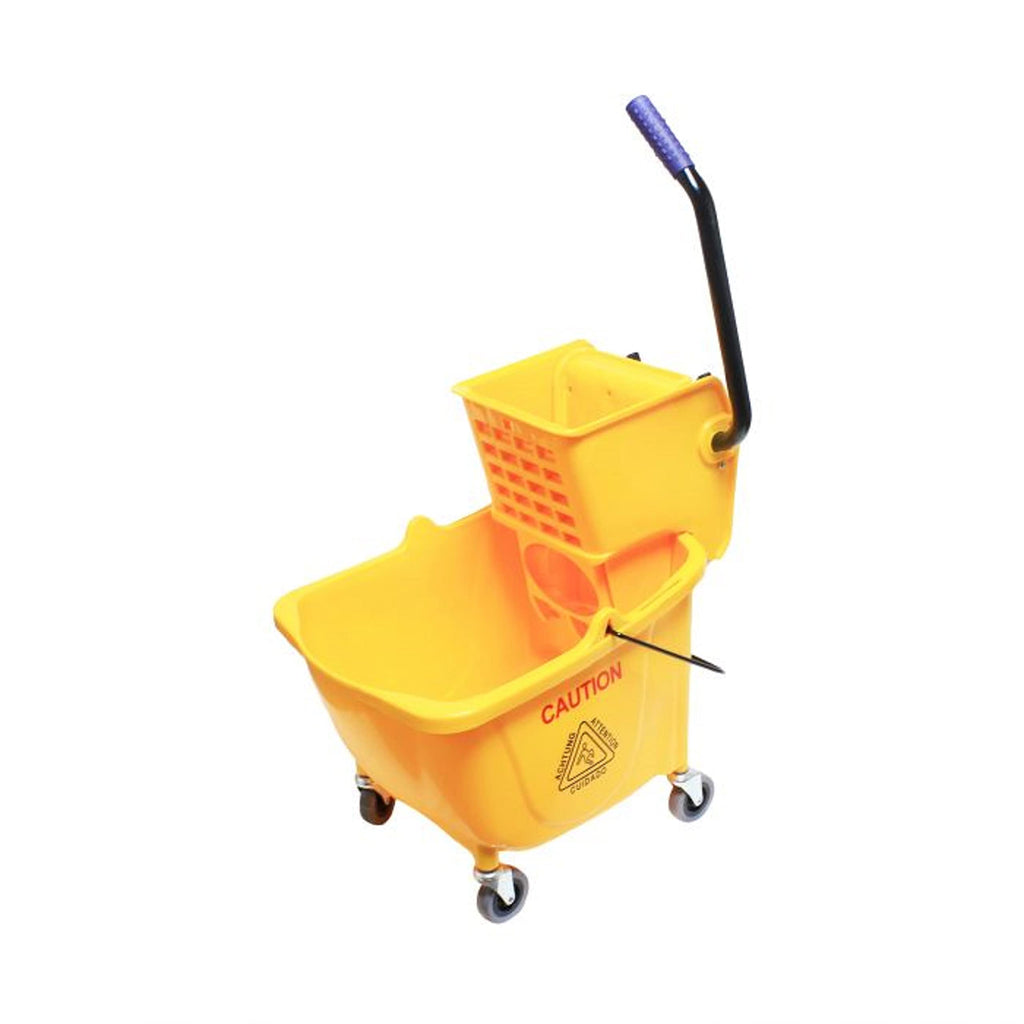 TrueCraftware ? 36 qt. Yellow Mop Bucket & Side Press Wringer Set