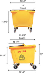 TrueCraftware ? 36 qt. Mop Bucket, 4? Height for Wheels, Yellow Color, Bucket only
