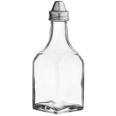 TrueCraftware ?Set of 12 - Stainless Steel 6 oz. Oil & Vinegar Cruet -Olive Oil Cruet Glass Olive Oil Bottle Glass Bottle Dispenser for Kitchen and Restaurants