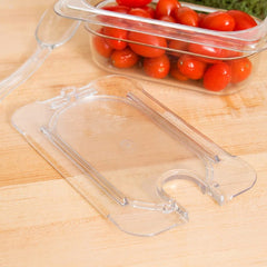 TrueCraftware ? 1/9 Size Polycarbonate Handled Slotted Food Pan Lid/Cover Clear Color- Food Pan Cover with Handle Restaurant Commercial Hotel Pan Lid for Fruits Vegetables Beans Corns