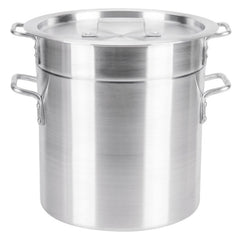 TrueCraftware ? 16 Qt. Aluminum Double Boiler Pot with Cover ? Heavy Gauge Double Boiler for Chocolate Melting Fondue Candy Cheese Desserts and Specialty Sauces Mirror-Finish, NSF
