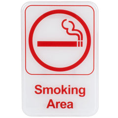 TrueCraftware ? Set of 2- Smoking Area Sign 6" x 9" with Easy Peel Self-Adhesive Red on White Color- Waterproof Long-Lasting Self Adhesive for Indoor/Outdoor Home or Business Use