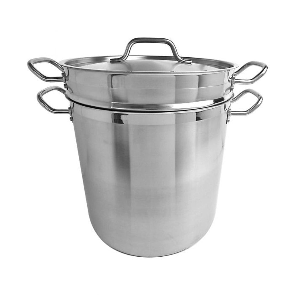 TrueCraftware ? 20 qt. Stainless Steel 3 pc Double Boiler Set- Stainless Steel Pot for Melting Chocolate Candy Butter and Cheese Dishwasher & Oven Safe