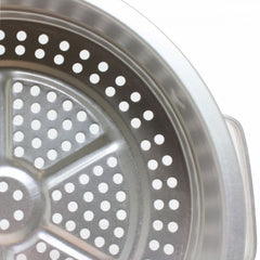 TrueCraftware ? 13" X 19 1/2" Heavy duty Aluminum Steamer Set, 30 cm, 3/8? Big hole size, 3 Tier Steamer Steaming Pot Cookware