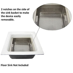 TrueCraftware ? Stainless Steel Floor Sink Basket, Square Screens Strainer, Sink Drain Cover 8-1/2" x 8-1/2" x 3?- Suitable for Kitchen, Restaurant, Bar, Buffet