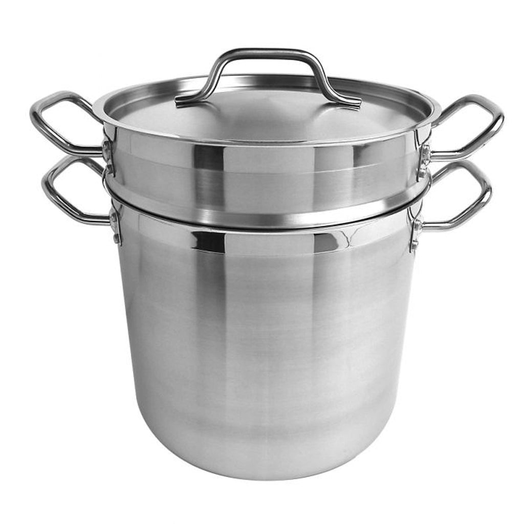 TrueCraftware ? 12 qt. Stainless Steel 3 pc Double Boiler Set- Stainless Steel Pot for Melting Chocolate Candy Butter and Cheese Dishwasher & Oven Safe