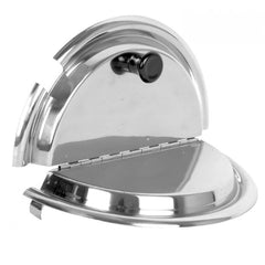 TrueCraftware- Hinged Inset Cover Fits 11 qt Inset Pan, Stainless Steel with Plastic knob and Notched for ladle