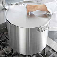 TrueCraftware ? 100 qt. Stainless Steel Stock Pot Lid - Heavy Duty Stock Pot Cover Stew Pot Simmering Pot Soup Pot Lid Oven Safe & NSF Certified