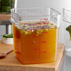 TrueCraftware ? 18 Qt. Clear Polycarbonate Square Food Storage Container - Space Saving Food Storage Container Meal Prep Containers Reusable for Kitchen Organization Dishwasher Safe