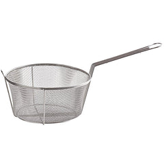 TrueCraftware ? 13? Round Deep Fry Basket with Hook Heavy Duty Nickel Plated Iron - for Home and Commercial Restaurant Kitchen Frying Chips Fish Sausages