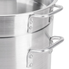 TrueCraftware ? 20 Qt. Aluminum Double Boiler Pot with Cover ? Heavy Gauge Double Boiler for Chocolate Melting Fondue Candy Cheese Desserts and Specialty Sauces Mirror-Finish, NSF