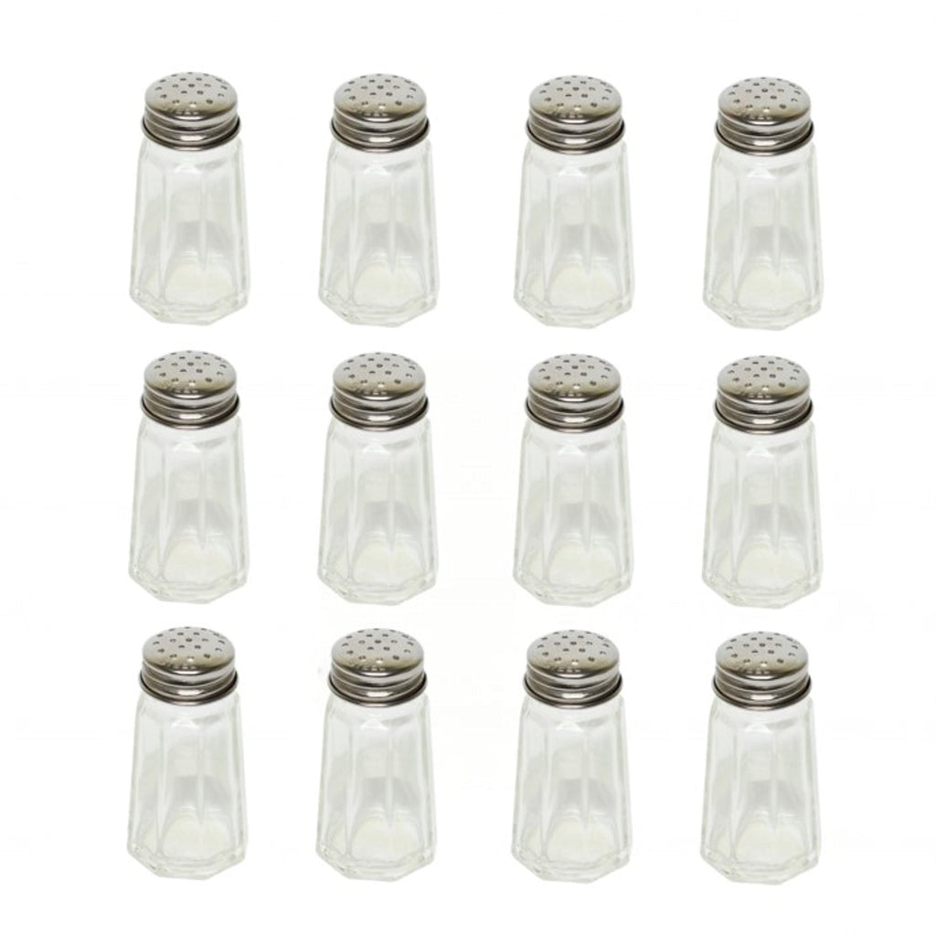 TrueCraftware ?Set of 12 - Stainless Steel 1 oz. Paneled Spices Shaker - Paneled design Spice Shakers Salt & Pepper Shakers for Kitchen and Restaurants