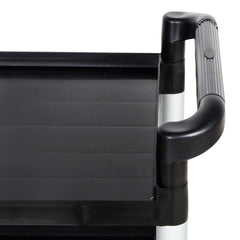 TrueCraftware ?3-Tier Plastic Utility Bus Cart with Locking Casters, 33-1/2" x 16-1/8" x 37", Black Color