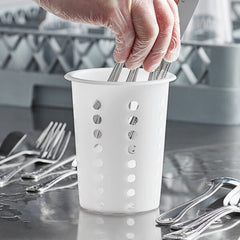 TrueCraftware ? Set of 12- Plastic Flatware Holder Cylinder with outer lip, White Color