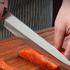 TrueCraftware ? 9-1/2? Stainless Steel Sashimi Knife with Wood Handle, Perfect Knife For Cutting Sushi & Sashimi, Fish Filleting & Slicing
