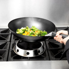 TrueCraftware ? 14? Commercial Grade Japanese Wok, Traditional Japanese Cookware - Carbon Steel Pan, Made in Taiwan