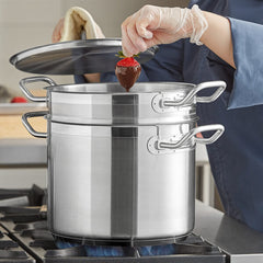 TrueCraftware ? 8 qt. Stainless Steel 3 pc Double Boiler Set- Stainless Steel Pot for Melting Chocolate Candy Butter and Cheese Dishwasher & Oven Safe